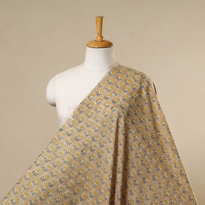 Brown - cotton sanganeri fabric 07 - handcrafted