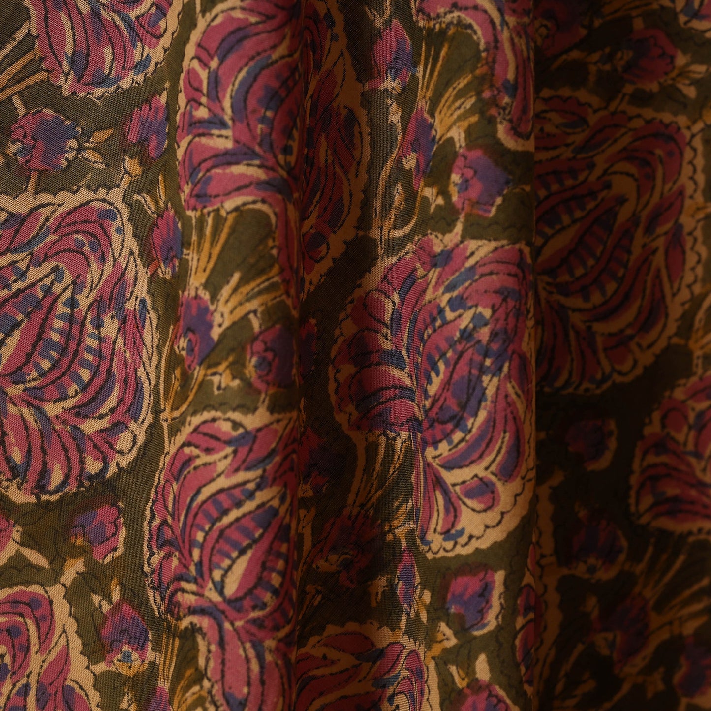 Brown - cotton sanganeri fabric 08 - handcrafted