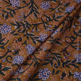 Brown Block Print Cotton Sanganeri Fabric