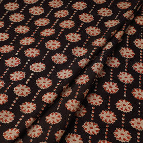 Brown Block Print Cotton Sanganeri Fabric