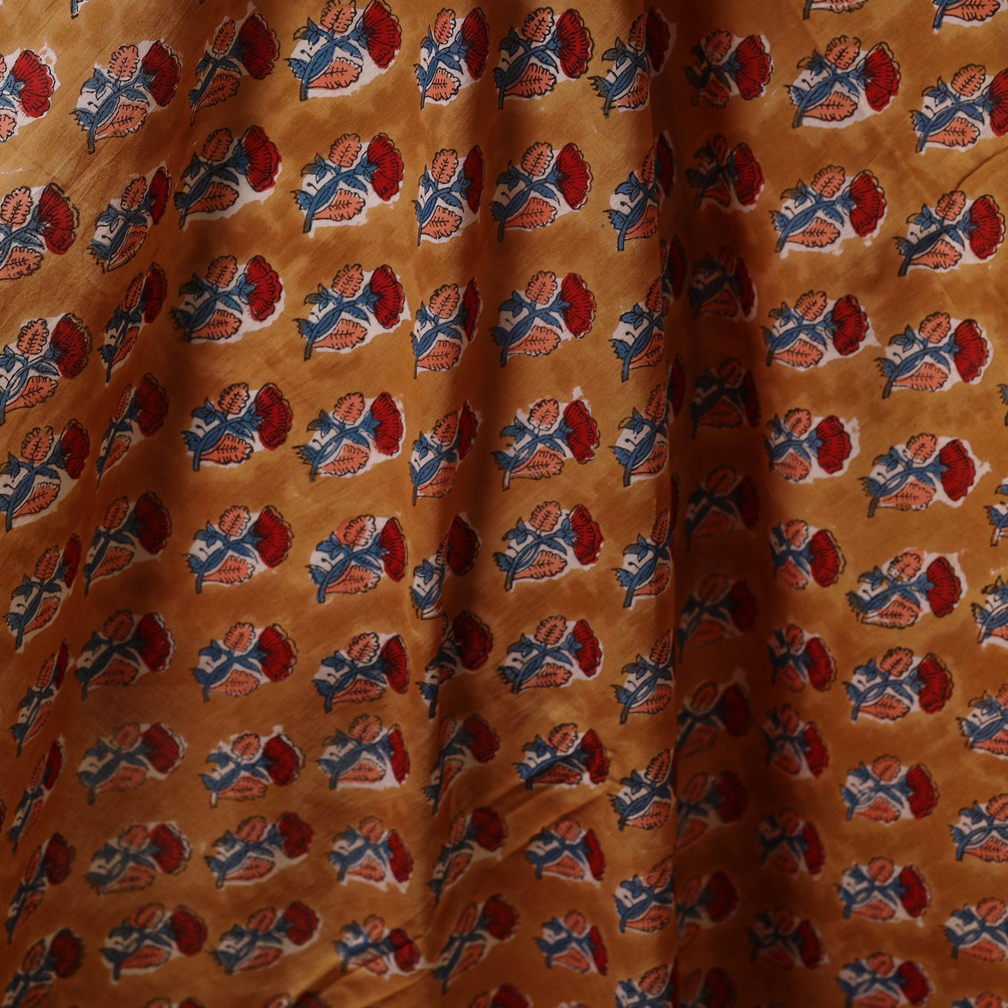 Brown - cotton sanganeri fabric 16 - handcrafted