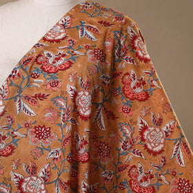 Brown - cotton sanganeri fabric 19 - handcrafted