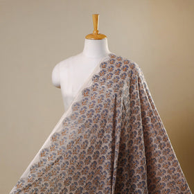 Brown Block Print Cotton Sanganeri Fabric