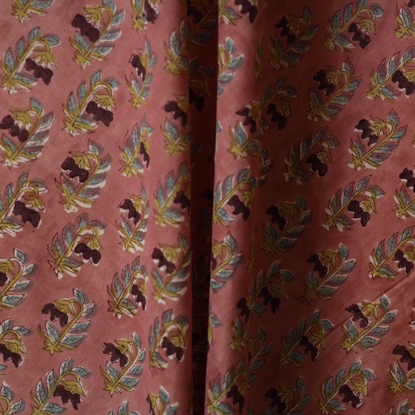 Brown - cotton sanganeri fabric 21 - handcrafted