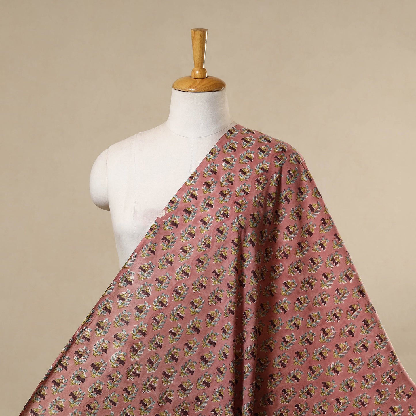 Brown - cotton sanganeri fabric 21 - handcrafted