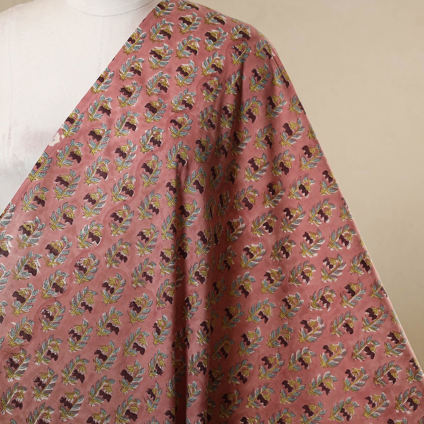 Brown - cotton sanganeri fabric 21 - handcrafted