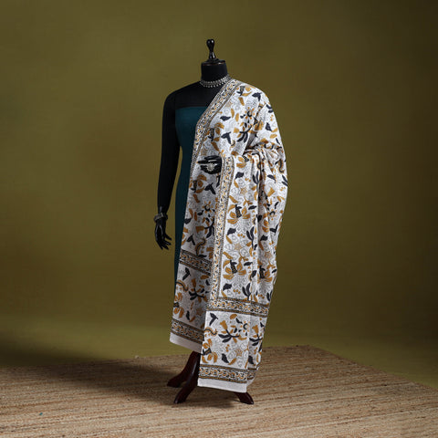 Cotton sanganeri floral dupatta 46 - handcrafted