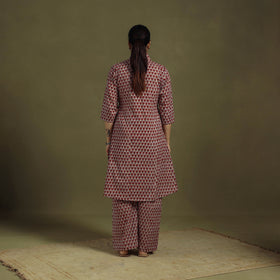 Brown Cotton Sanganeri Block Print Co-Ord Set