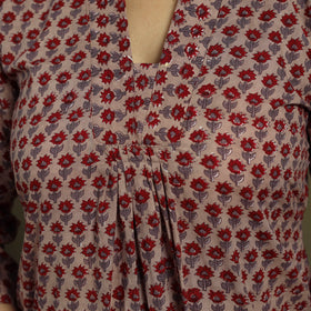 Brown Cotton Sanganeri Block Print Co-Ord Set