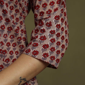 Brown Cotton Sanganeri Block Print Co-Ord Set