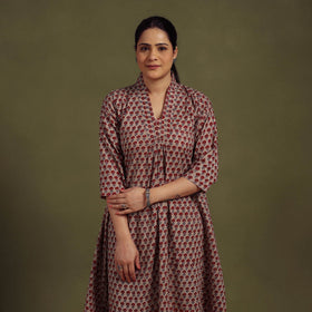 Brown - cotton sanganeri co-ord set 01 - handcrafted