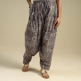 Brown Block Print Cotton Sanganeri Salwar