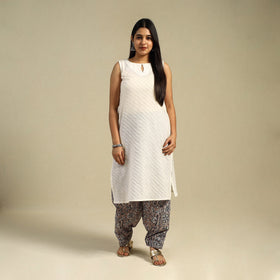 Brown Block Print Cotton Sanganeri Salwar