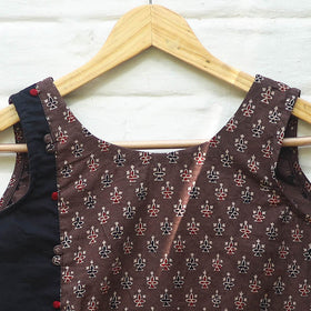 Brown Block Print Cotton Stitched Ajrakh Blouse Online