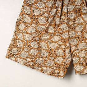 Brown - cotton unisex bagru shorts/boxer 14 - handcrafted