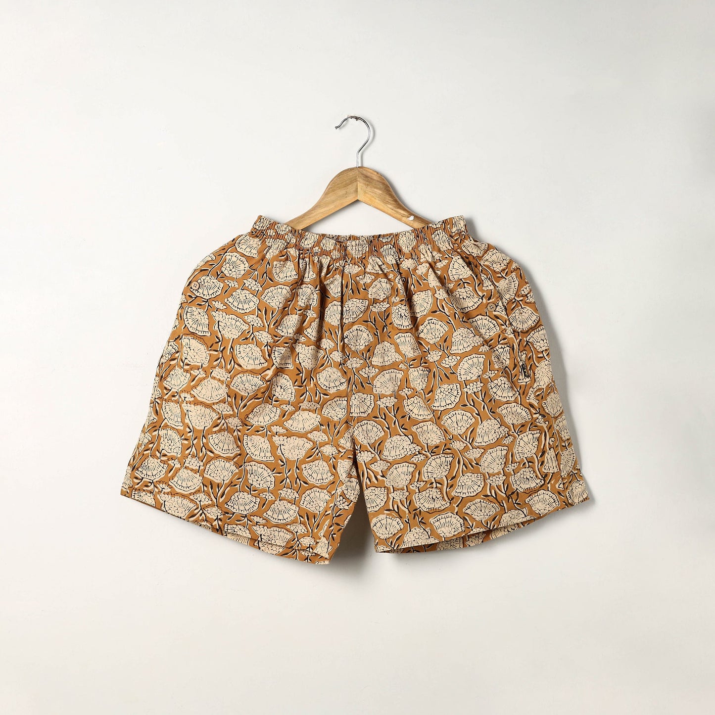 Brown - cotton unisex bagru shorts/boxer 14 - handcrafted