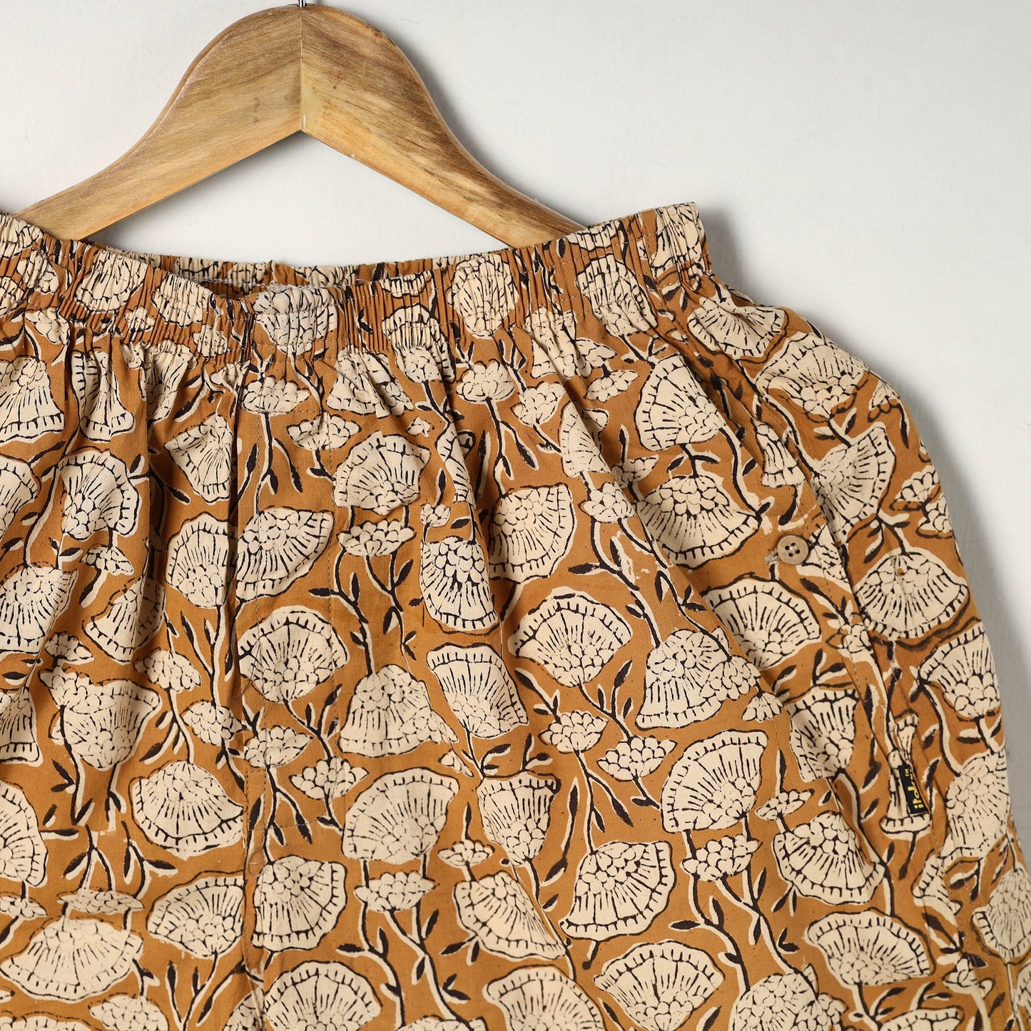 Brown - cotton unisex bagru shorts/boxer 14 - handcrafted