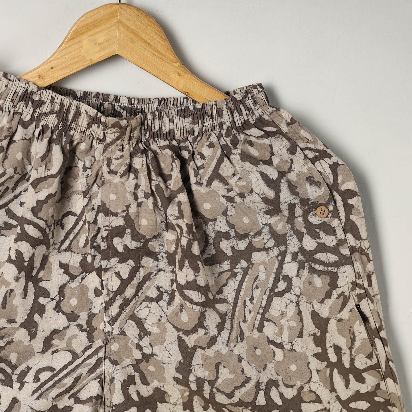 Buy Brown Block Print Cotton Unisex Bagru Shorts/Boxer