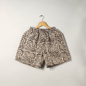 Buy Brown Block Print Cotton Unisex Bagru Shorts/Boxer