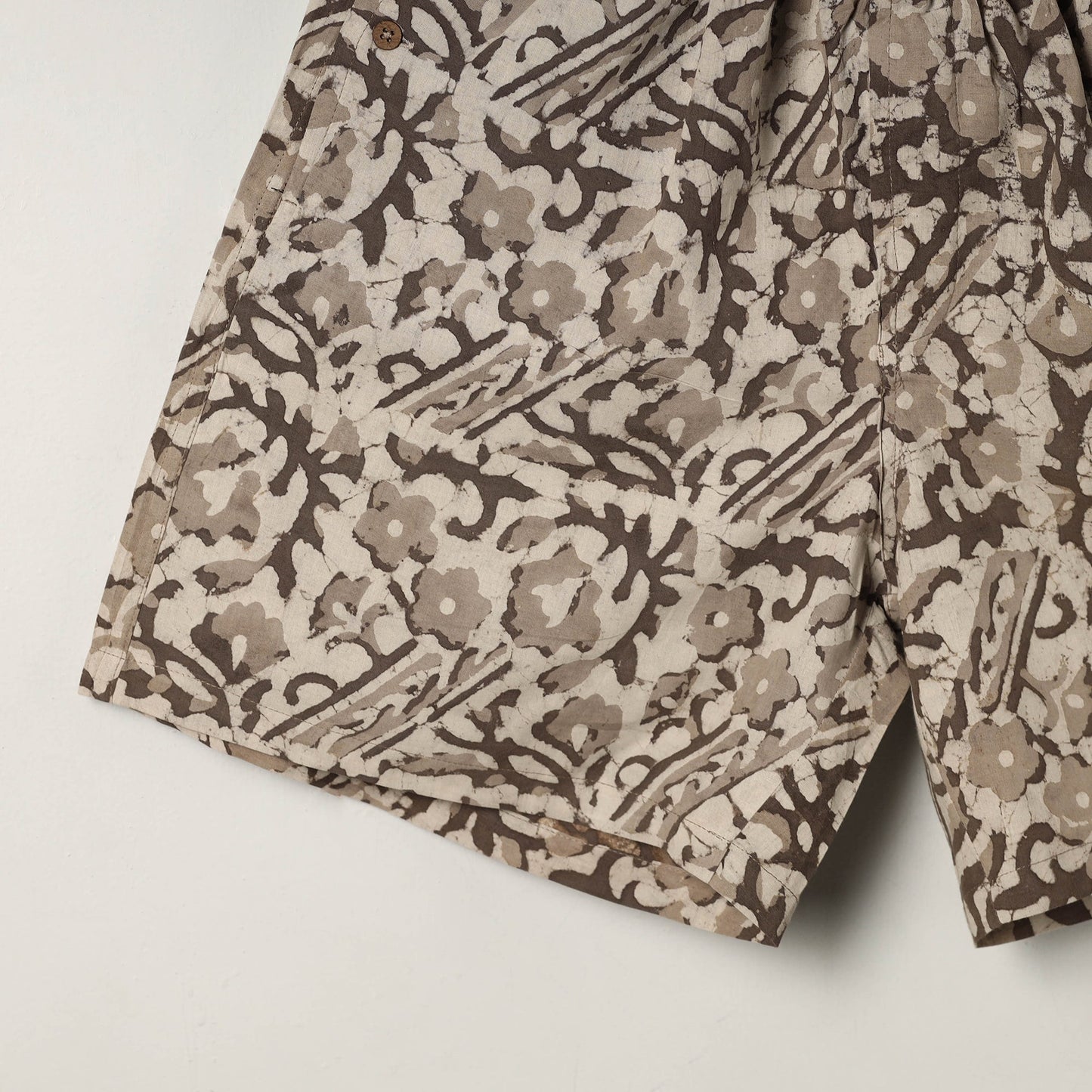 Buy Brown Block Print Cotton Unisex Bagru Shorts/Boxer