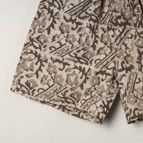 Buy Brown Block Print Cotton Unisex Bagru Shorts/Boxer