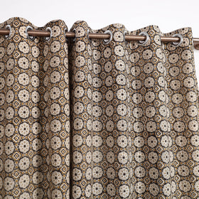 Buy Cotton Window Brown Bagru Hand Block print Curtain