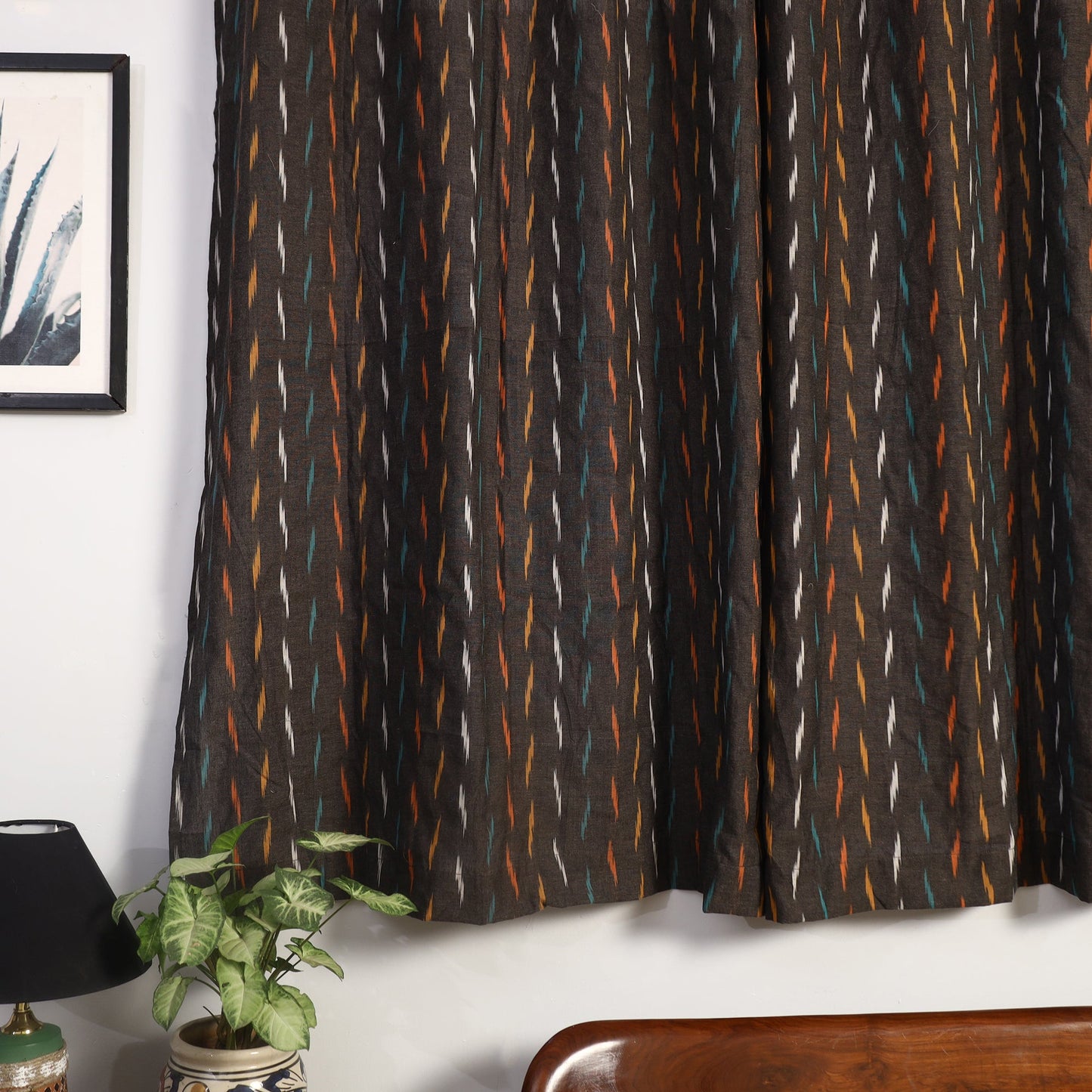Buy Cotton Window Brown Pochampally Ikat Curtain 