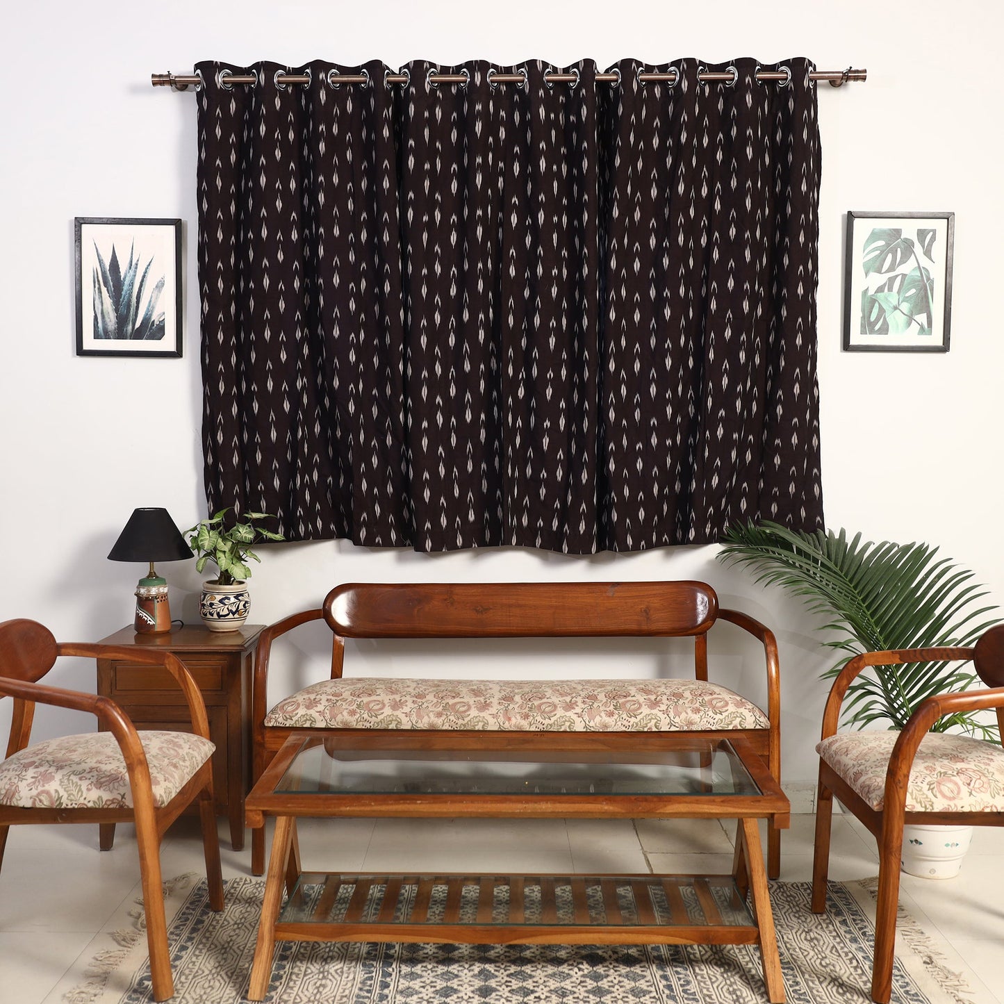 Buy Cotton Window Brown Pochampally Ikat Curtain 