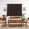 Brown - cotton window pochampally ikat curtain (5 x 3 feet)