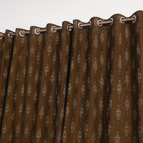 Brown - cotton window pochampally ikat curtain (5 x 3 feet)
