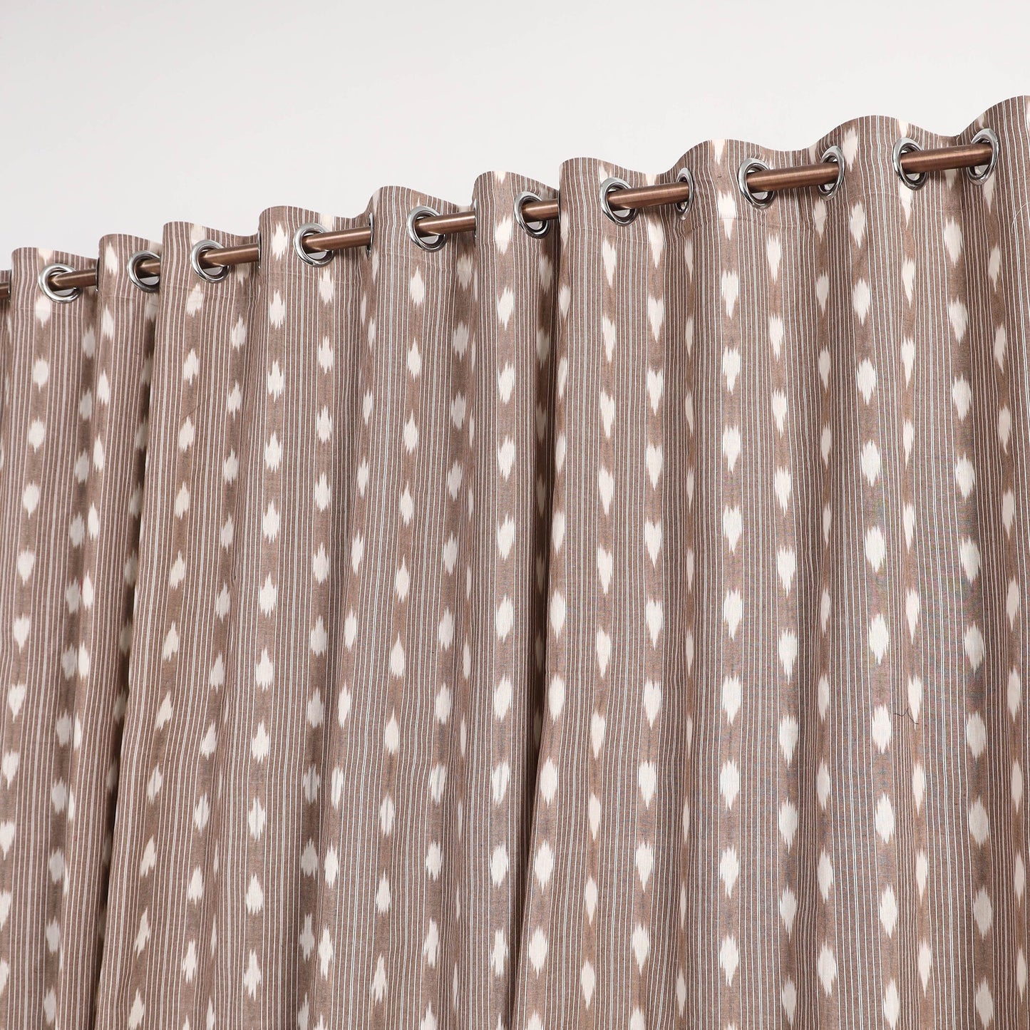 Brown - cotton window pochampally ikat curtain (5 x 3 feet)