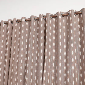 Brown - cotton window pochampally ikat curtain (5 x 3 feet)