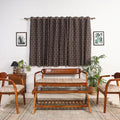 Brown - cotton window pochampally ikat curtain (5 x 3 feet)