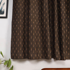Brown - cotton window pochampally ikat curtain (5 x 3 feet)