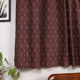 Brown - cotton window pochampally ikat curtain (5 x 3 feet)