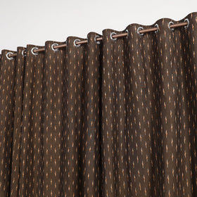 Brown - cotton window pochampally ikat curtain (5 x 3 feet)