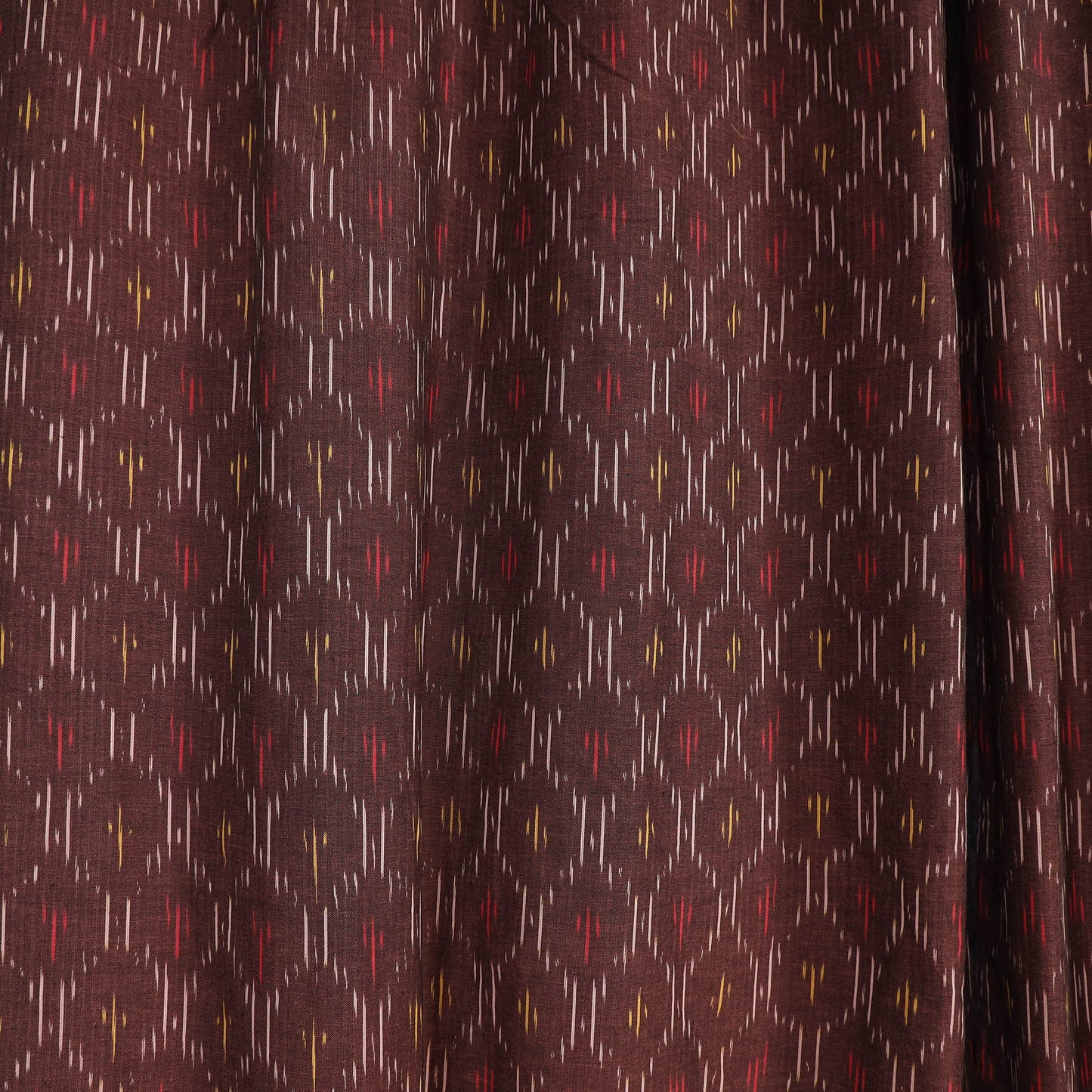 Brown - cotton window pochampally ikat curtain (5 x 3 feet)