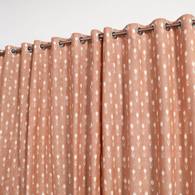 Brown - cotton window pochampally ikat curtain (5 x 3 feet)
