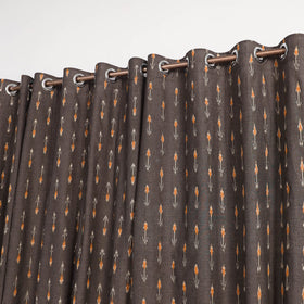 Brown - cotton window pochampally ikat curtain (5 x 3 feet)