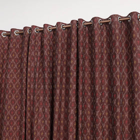 Brown - cotton window pochampally ikat curtain (5 x 3 feet)