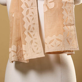  Cut Work Cotton Brown Barmer Applique Stole