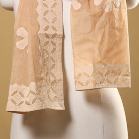 Cut Work Cotton Brown Barmer Applique Stole