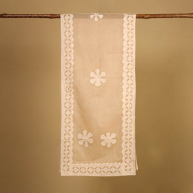 Cut Work Cotton Brown Barmer Applique Stole