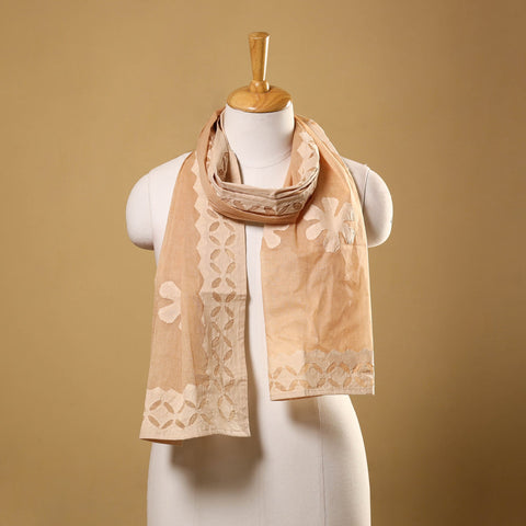 Cut Work Cotton Brown Barmer Applique Stole