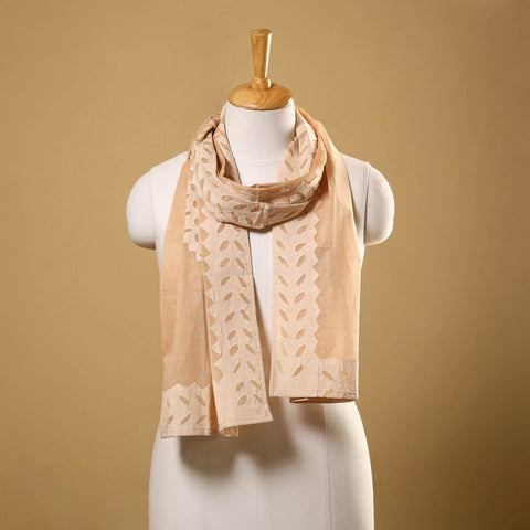 Cut Work Cotton Brown Barmer Applique Stole