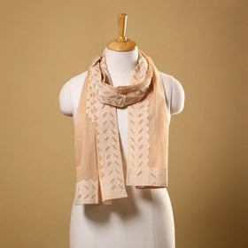 Cut Work Cotton Brown Barmer Applique Stole