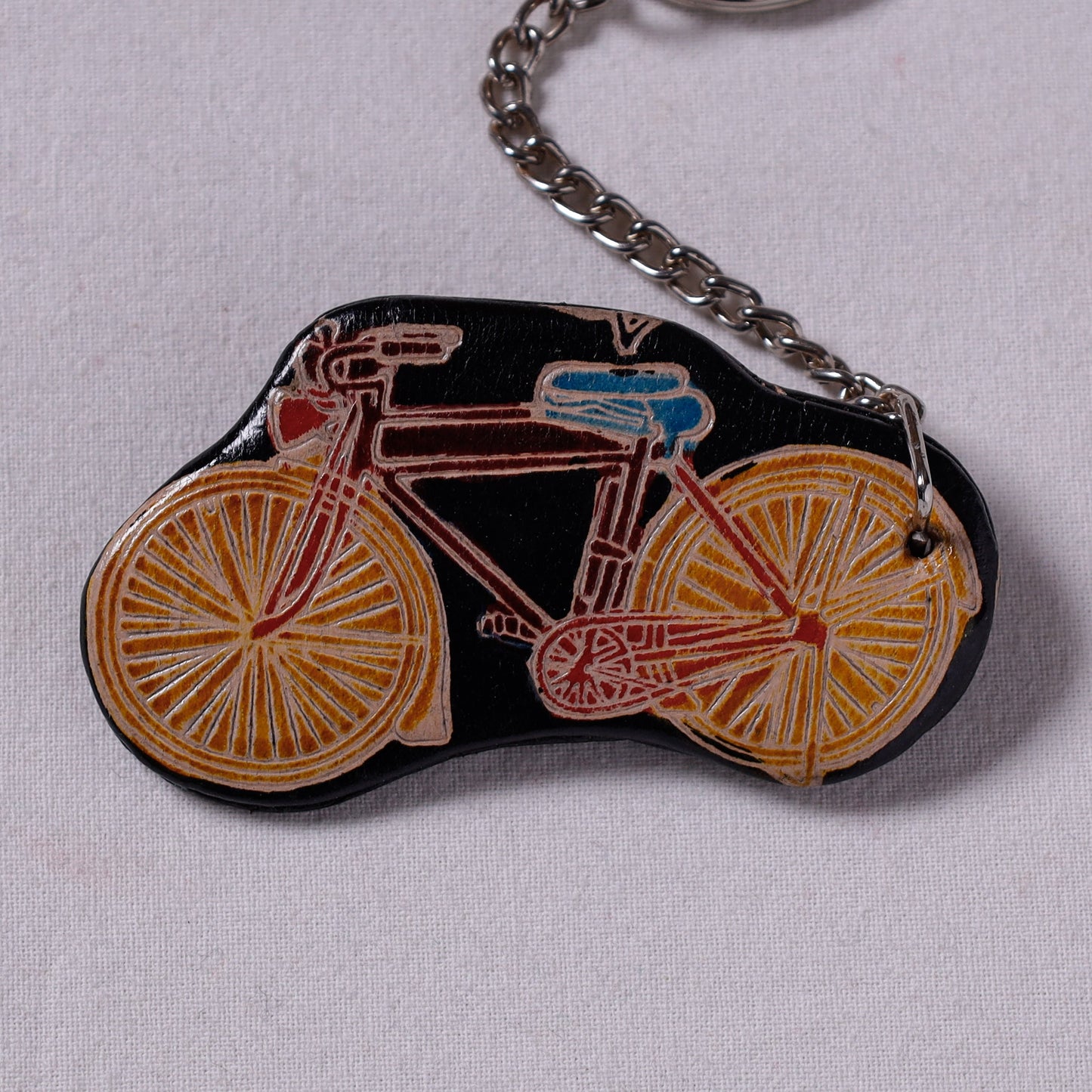 Brown Handcrafted Leather Keychain 