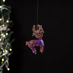 Brown - deer - hand embroidered felt christmas decor