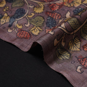 Brown - desi tussar silk handpainted srikalahasti pen