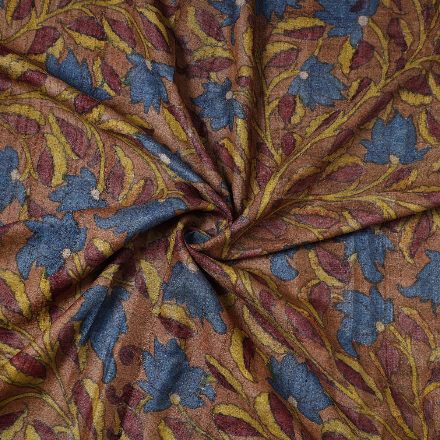 Brown - desi tussar silk handpainted srikalahasti pen